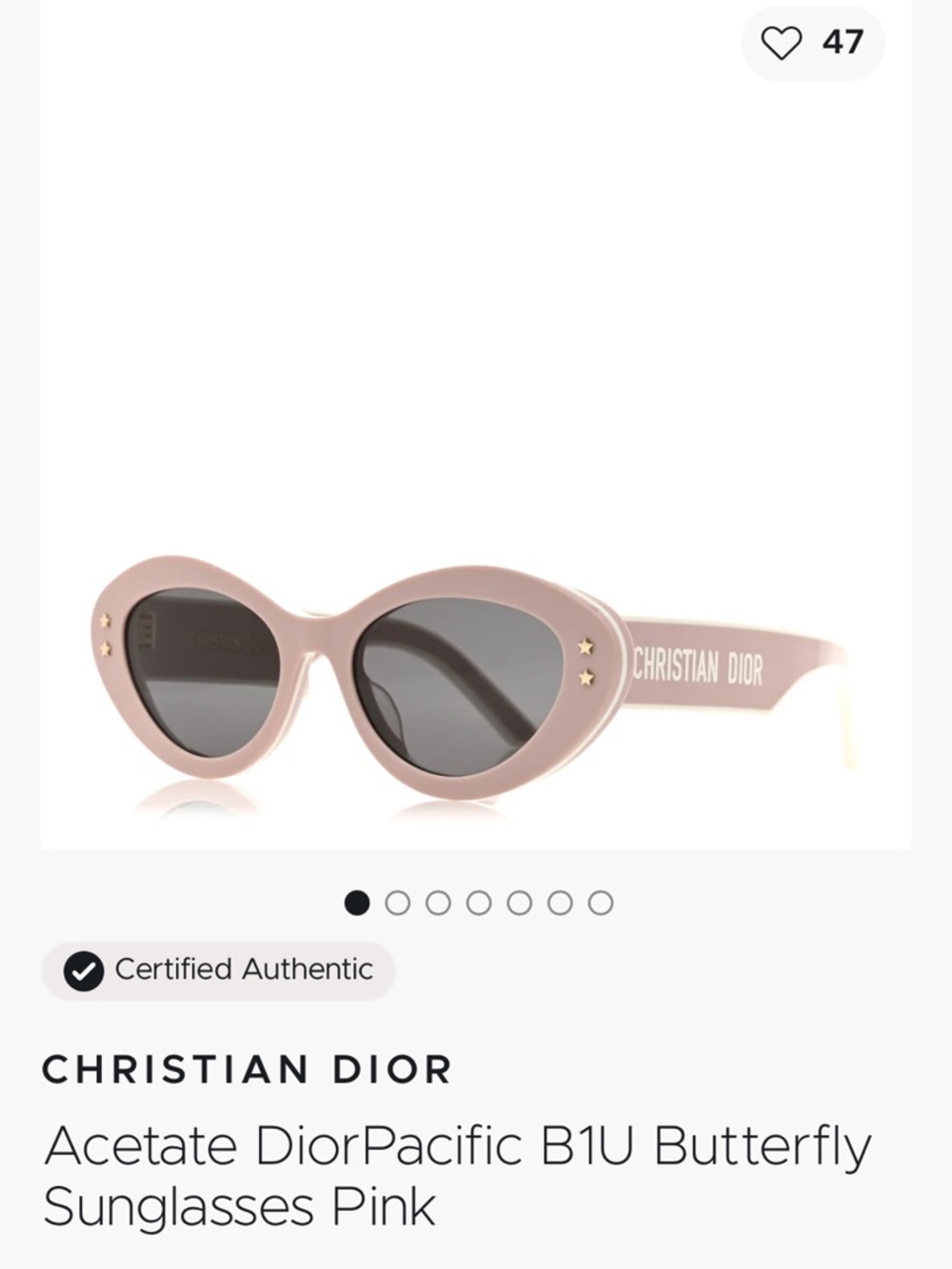 Dior Pink Oval Sunglasses with Brown Lenses - Picture 4 of 4